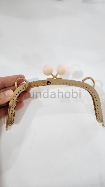 Metal Burs Dikmeli Pembe Topuzlu Gold