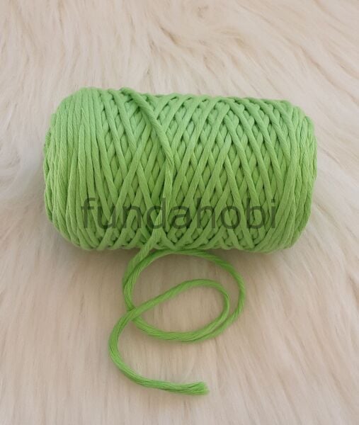 Taranabilir Pamuk Makrome ipi 3mm NeonYeşil 500 gr