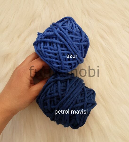 Taranabilir Pamuk Makrome ipi 3mm Azurmavi