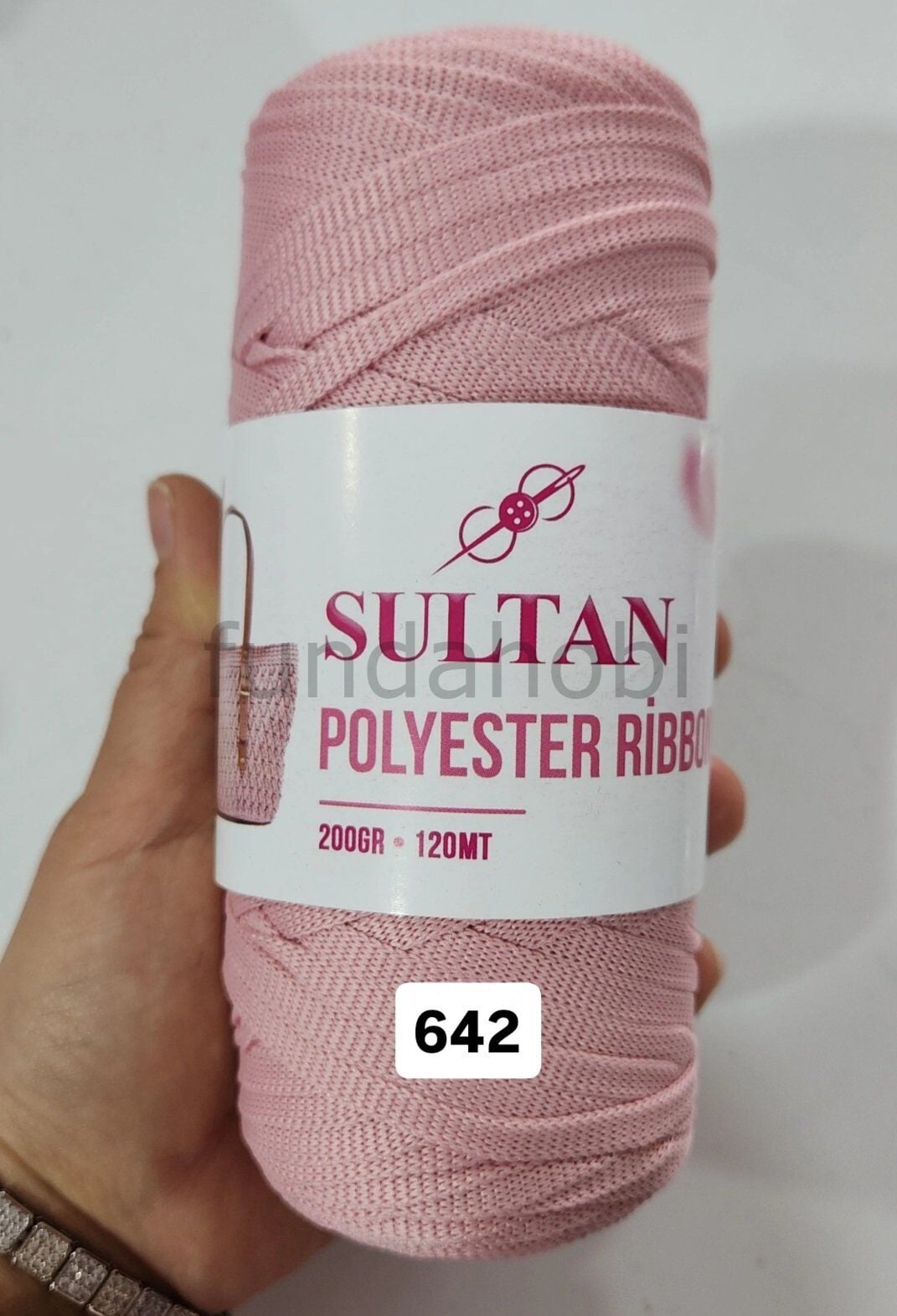 Sultan Polyester Ribbon 642-Pembe