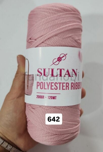 Sultan Polyester Ribbon 642-Pembe