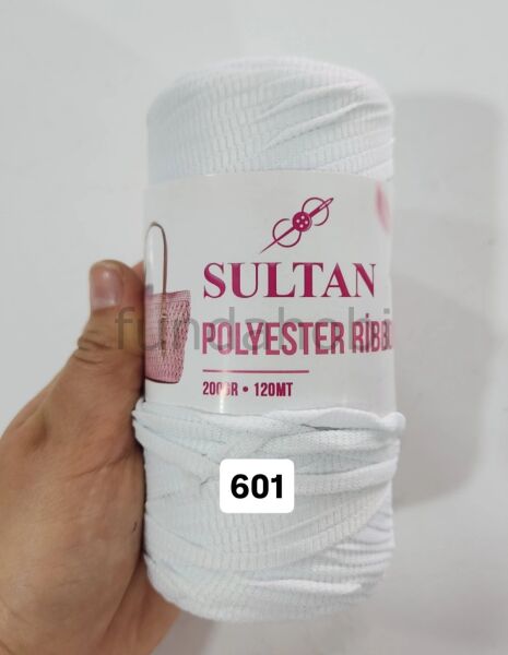 Sultan Polyester Ribbon 601-Beyaz
