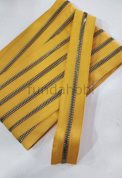 Gold Plastik Diş Metrelik Fermuar -HardalSarı