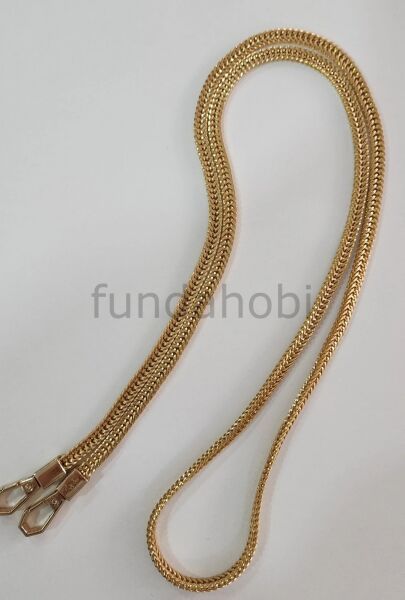 Hasır Örgü Çanta Zinciri Gold