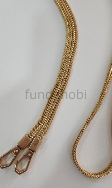 Hasır Örgü Çanta Zinciri Gold