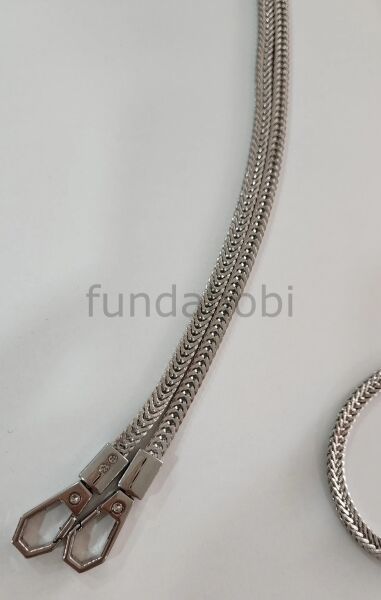 Hasır Örgü Çanta Zinciri GRİ