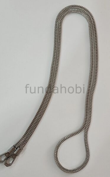 Hasır Örgü Çanta Zinciri GRİ