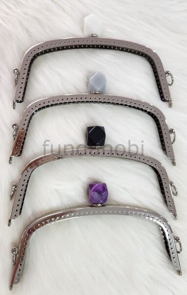 Boncuklu Metal Burs -Gümüş