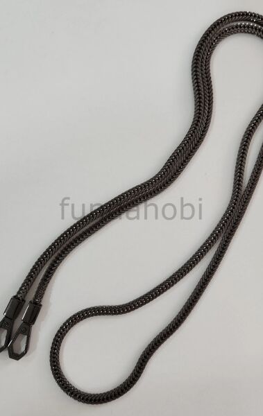 Hasır Örgü Çanta Zinciri SİYAH