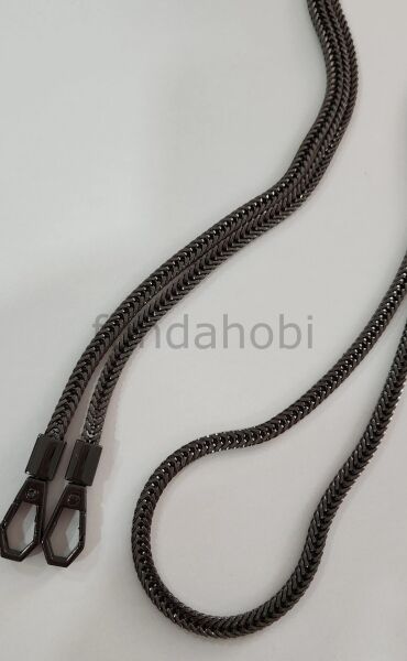 Hasır Örgü Çanta Zinciri SİYAH