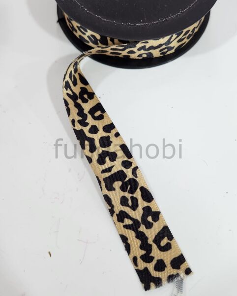Leopar Saten Kurdele 2 cm