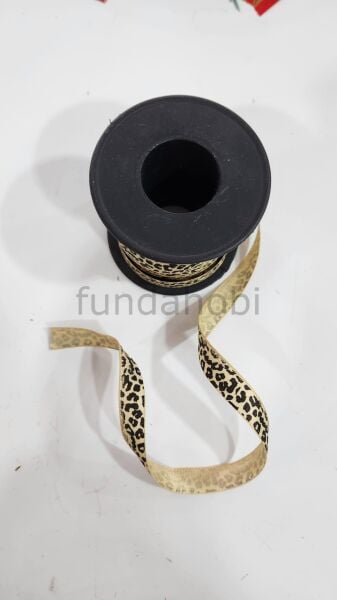 Leopar Saten Kurdele 1 cm