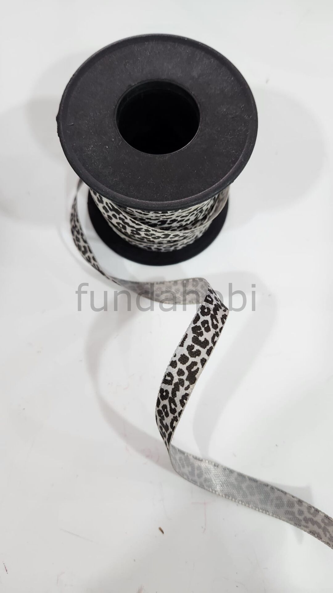 Leopar Saten Kurdele 1 cm Siyah