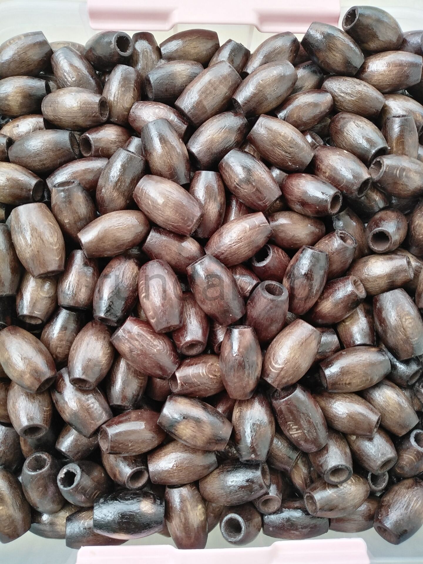 25mm Cilalı Oval Makrome Boncuğu (Kahverengi)