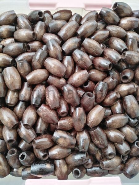 25mm Cilalı Oval Makrome Boncuğu (Kahverengi)
