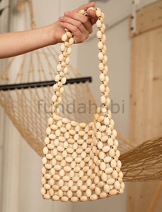 25mm Cilalı Oval Makrome Boncuğu (Kahverengi)