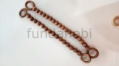 Ahşap Boncuklu Çanta Askısı-Taba