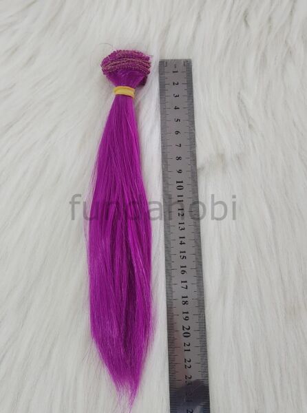 Amigurumi Sentetik Düz Saç Açık Mor