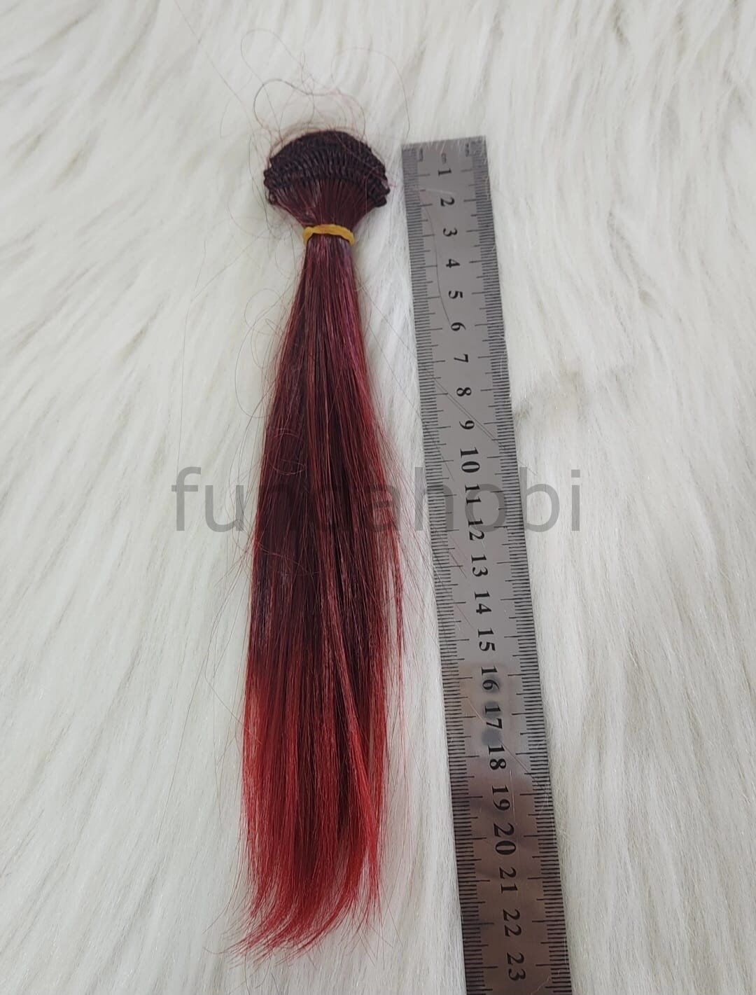 Amigurumi Sentetik Düz Saç Kızıl Siyah