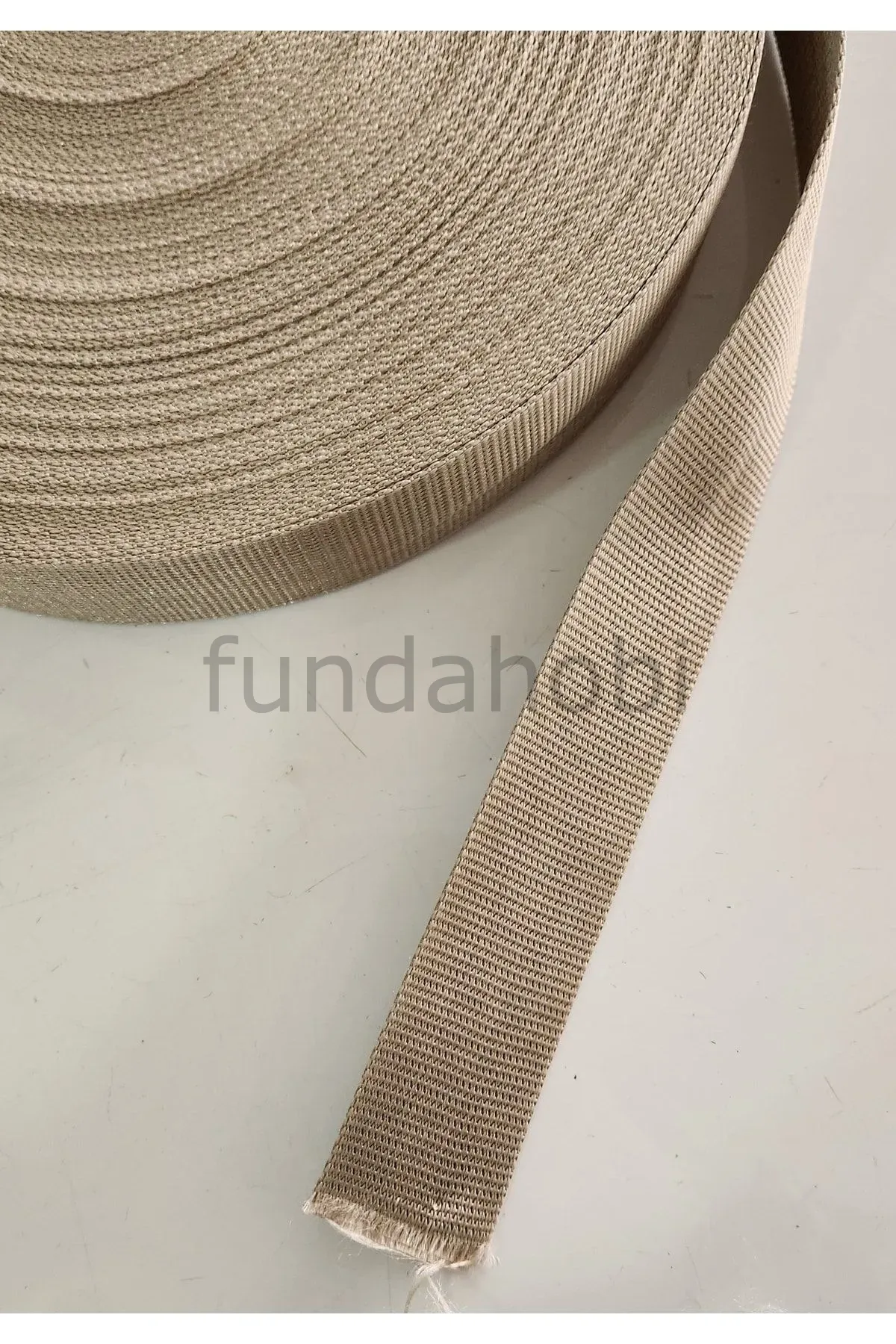 Şerit Kolon Polyester Çanta Askısı 4 cm -Bej