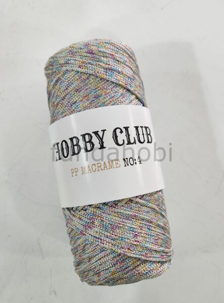 Hobby Club Simli Polyester Makrome GRİ