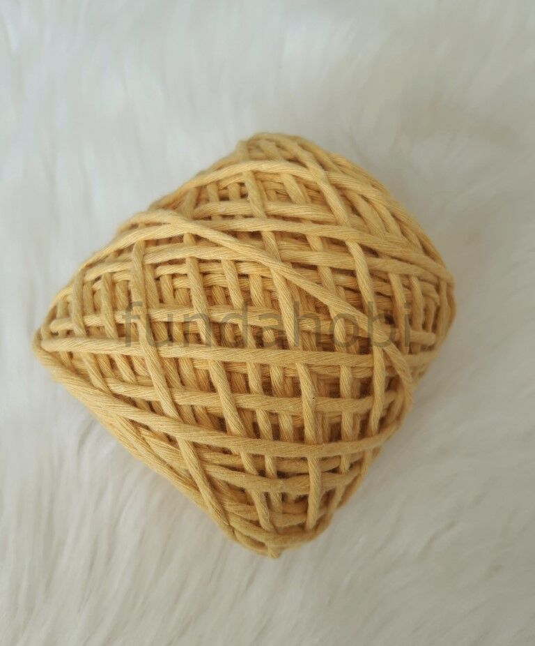 3 mm Tek Büküm Pamuk Makrome İpi-Sarı