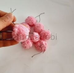 Peluş Ponpon-Pembe 3 cm