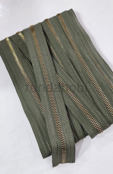 Gold Plastik Diş Metrelik Fermuar -Haki