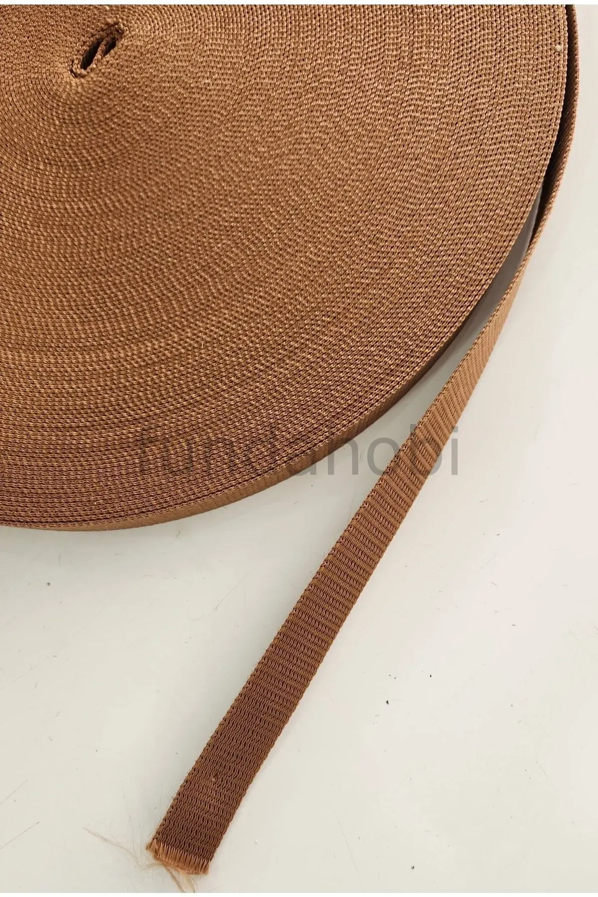 Şerit Kolon Polyester Çanta Askısı 2 cm -Taba