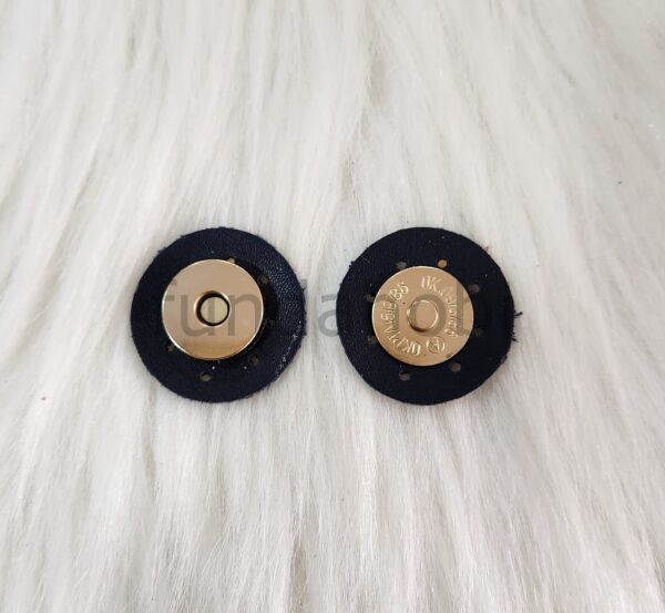 Dikmeli Deri Çıtçıtlar (Gold detaylı) SİYAH