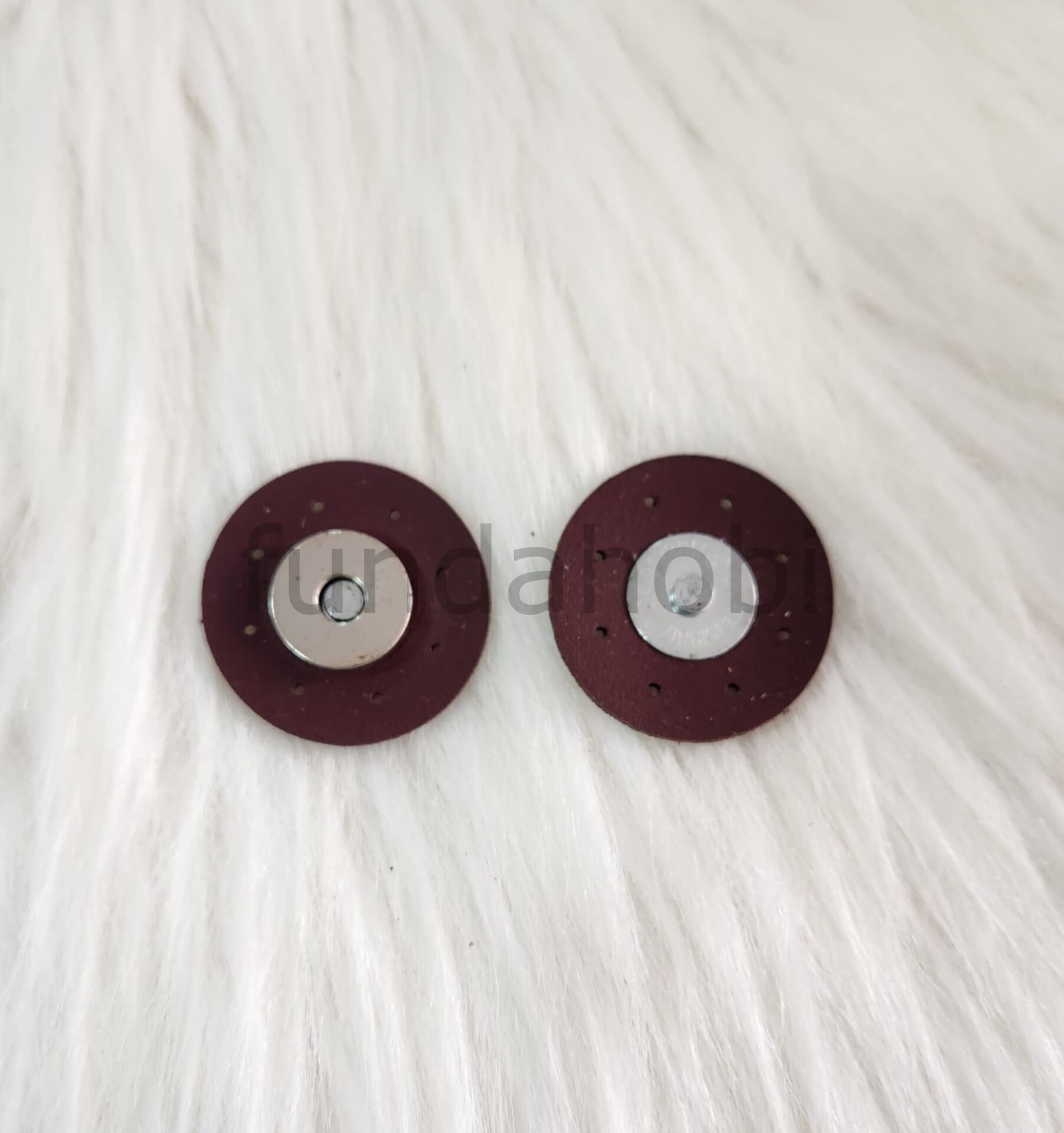 Dikmeli Deri Çıtçıtlar (Gümüş detaylı) bordo