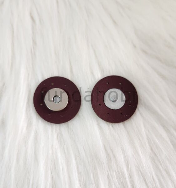 Dikmeli Deri Çıtçıtlar (Gümüş detaylı) bordo