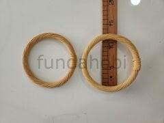 Burgulu Yuvarlak Bambu Çanta Sapı-Natural
