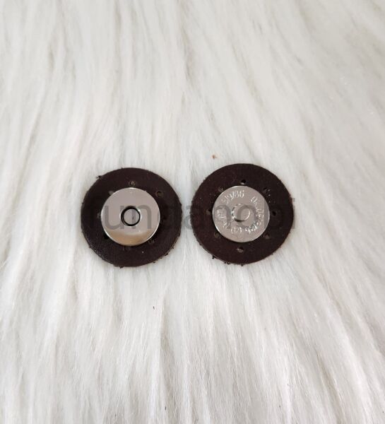 Dikmeli Deri Çıtçıtlar (Gümüş detaylı) KAHVERENGİ