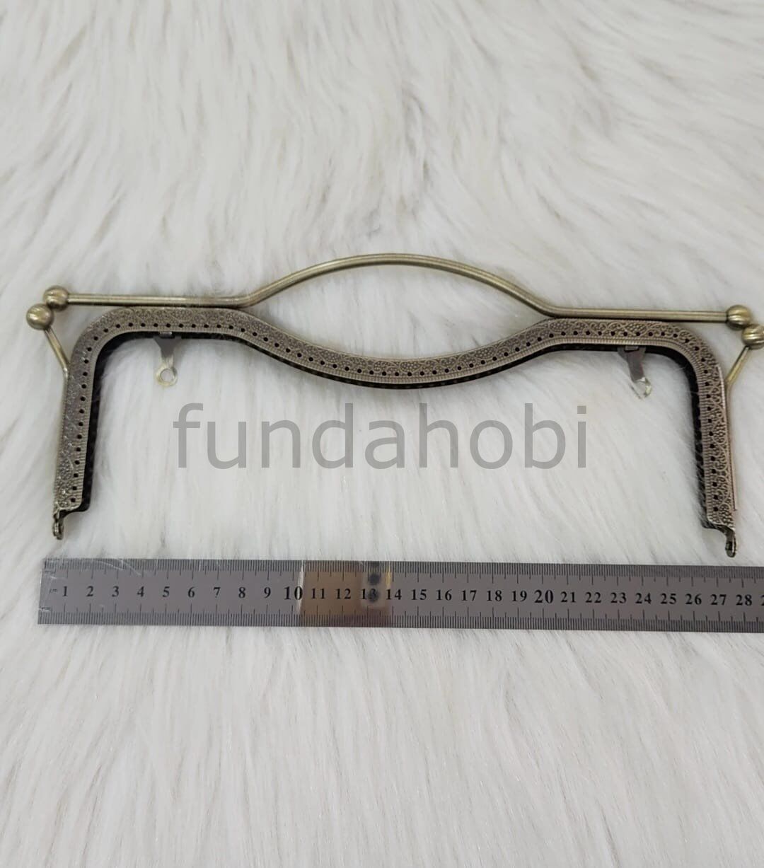 Tutma Saplı Dikmeli Metal Çanta Bursu ANTİK