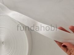 Şerit Kolon Polyester Çanta Askısı 4 cm -Beyaz