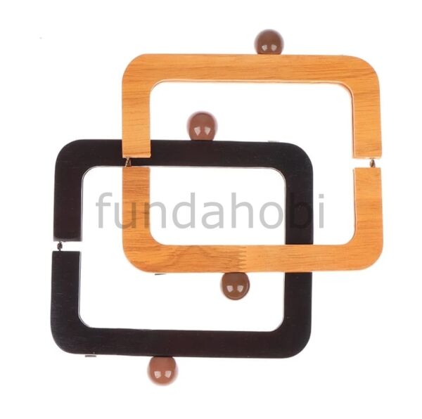 BONCUKLU MIKNATISLI AHŞAP BURS 20 CM -KARE