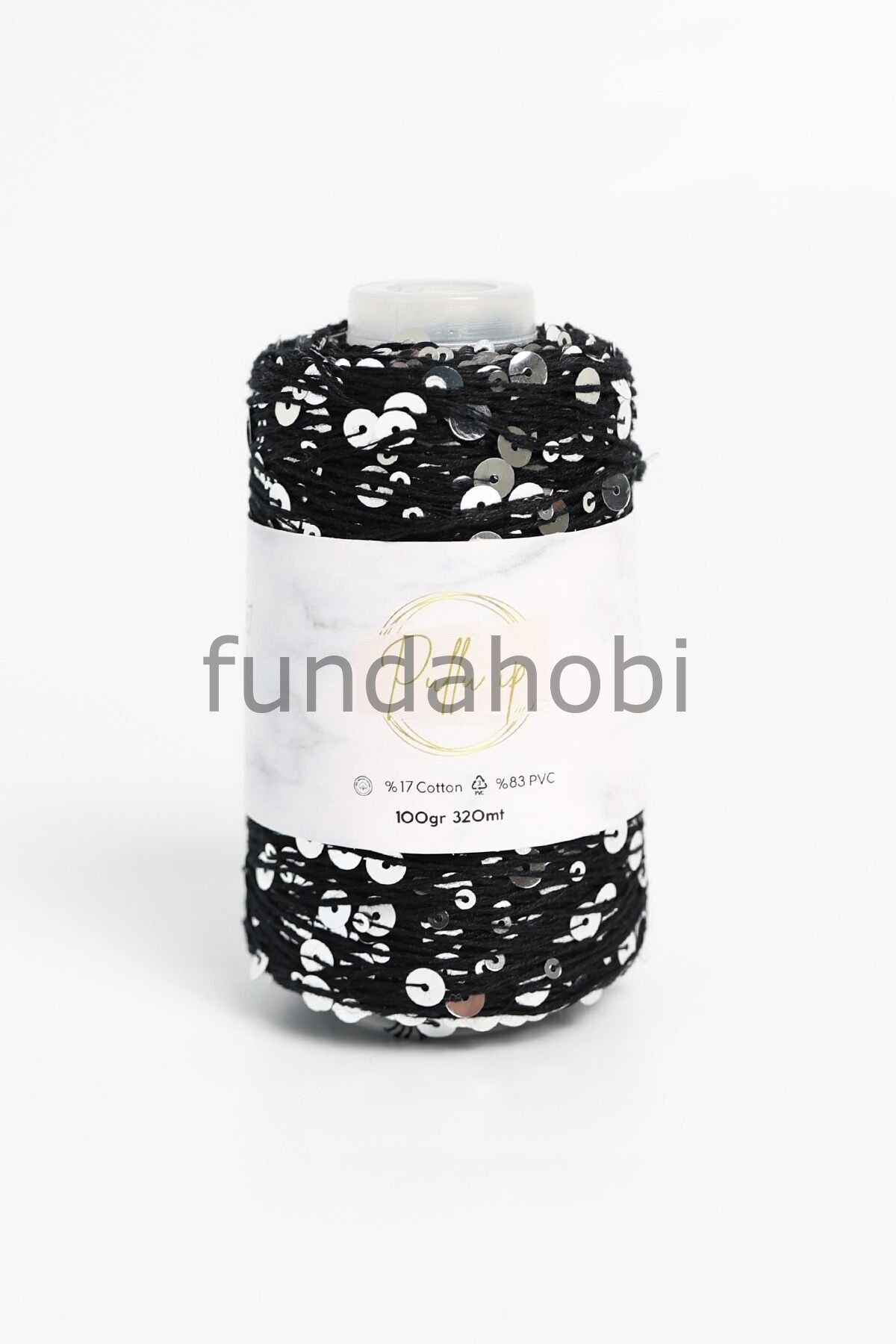 Pullu İp Siyah-Gümüş-007