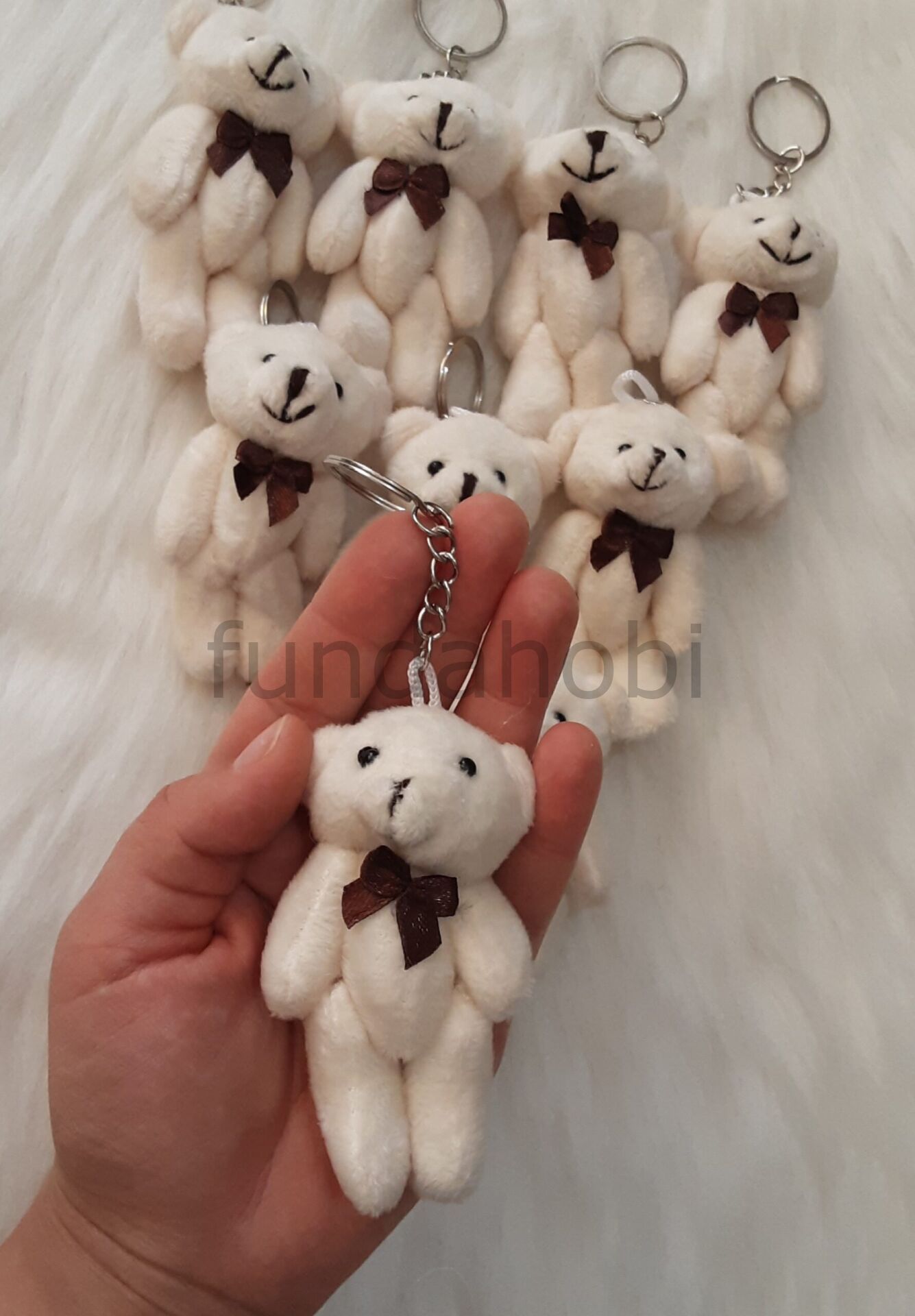 8 cm Kıyafetsiz Krem Peluş Ayıcık