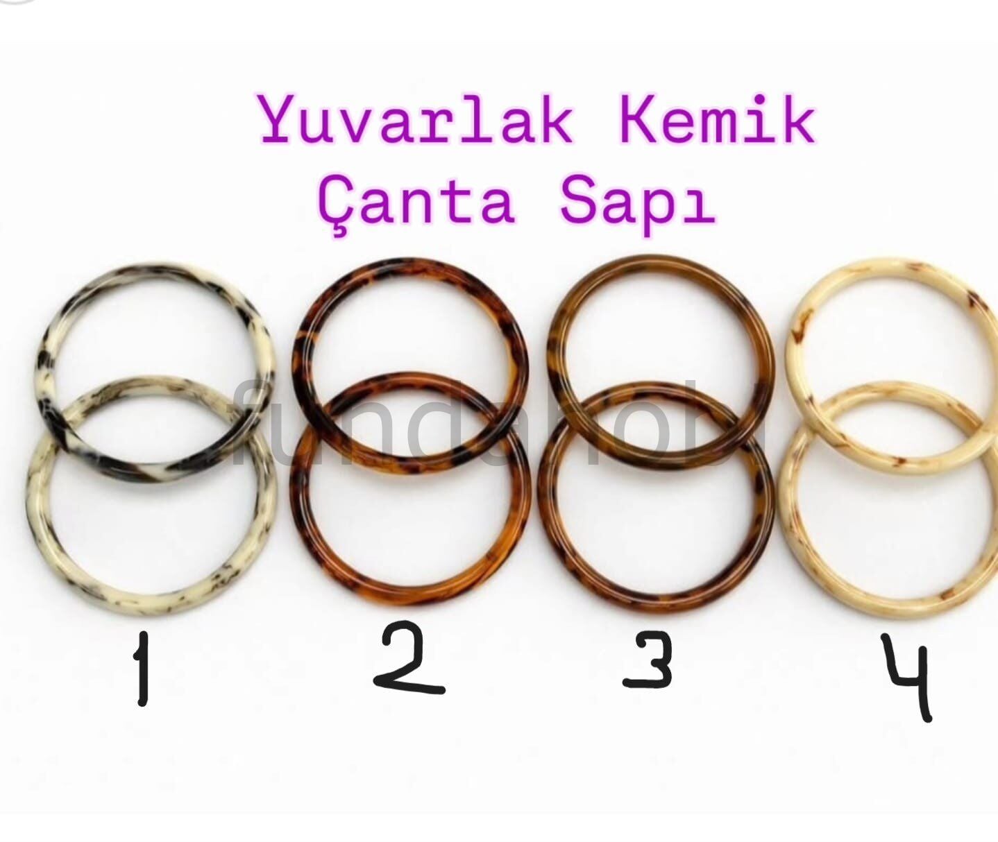 Akrilik Kemik Yuvarlak Çanta Sapı