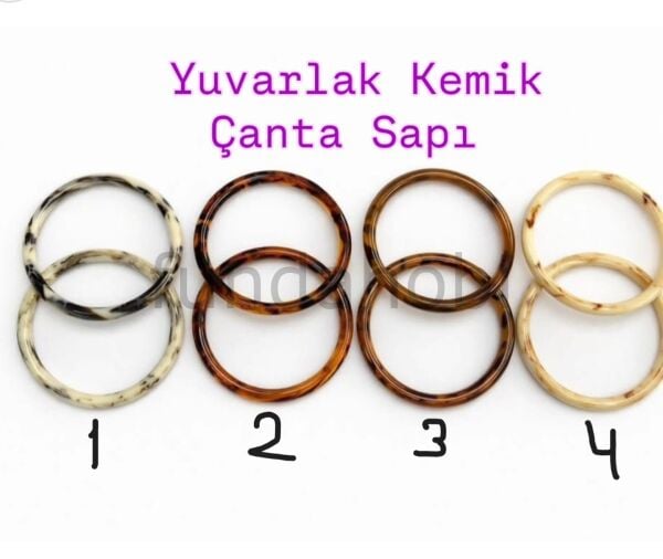 Akrilik Kemik Yuvarlak Çanta Sapı