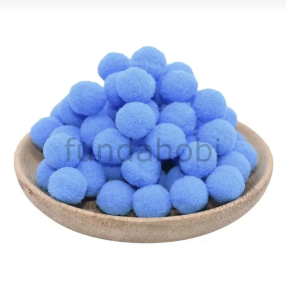 Tekli Ponpon Mavi 2 cm