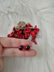 12 MM KIRMIZI AMİGURUMİ KİLİTLİ GÖZ