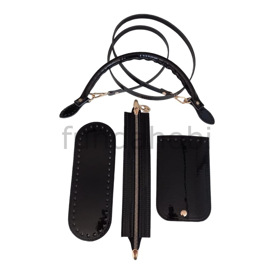 Parlak Çanta Kapağı 5'li Set SİYAH