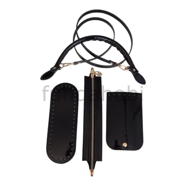 Parlak Çanta Kapağı 5'li Set SİYAH