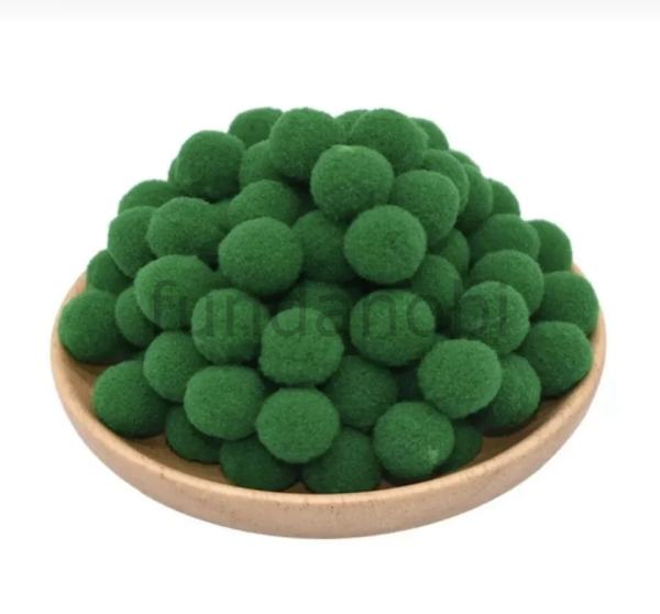 Tekli Ponpon Yeşil 2 cm 50 ADET