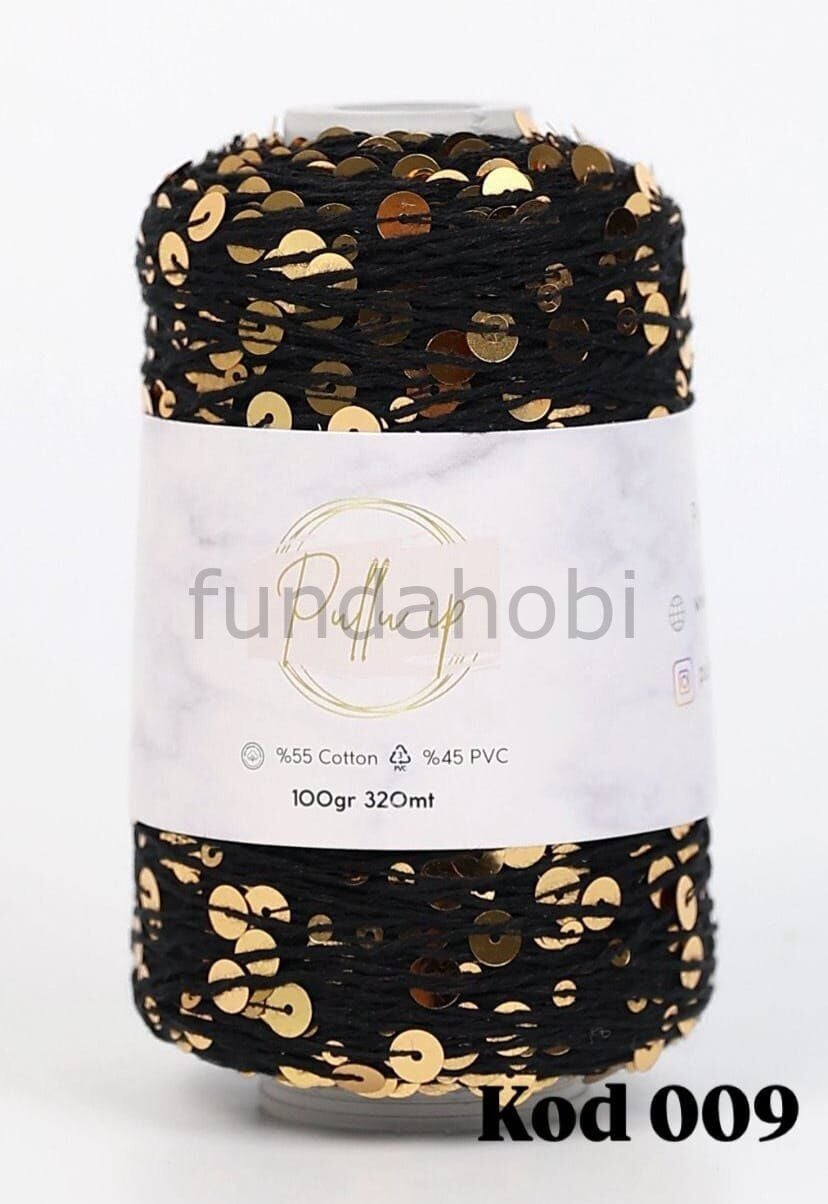 Pullu İp (Yeni Renkler) SiyahaGold-009