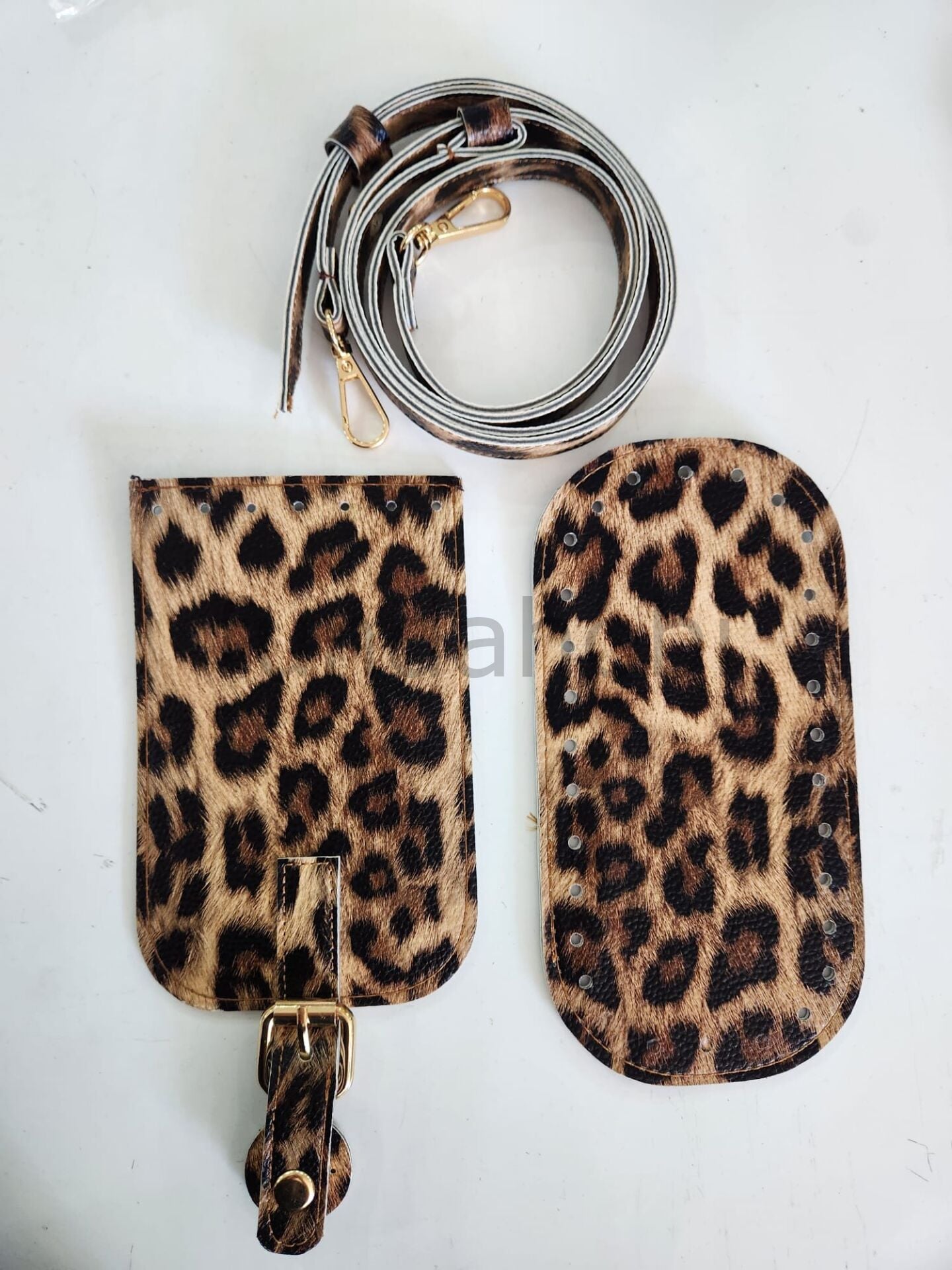 Leopar Desen Çanta Kapak Seti