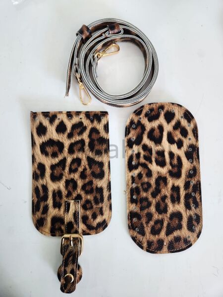 Leopar Desen Çanta Kapak Seti