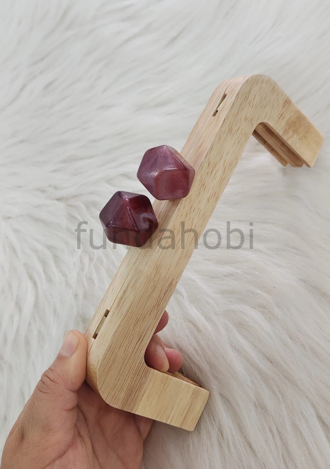Boncuklu Mıknatıslı&Vidalı Ahşap Burs Kahverengi